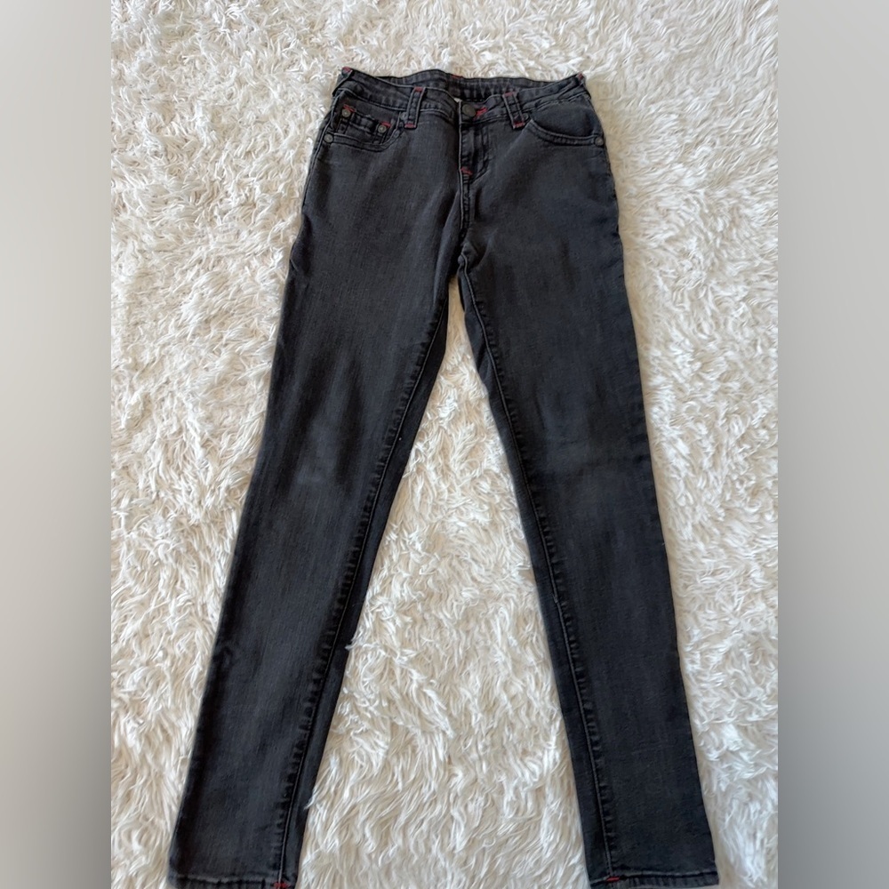 True Religion Black Skinny Jeans Matte Finish